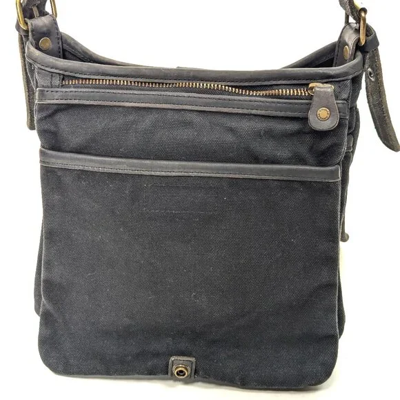 GHURKA Black Denim and Leather Rugged Messenger Crossbody - Picture 4 of 15